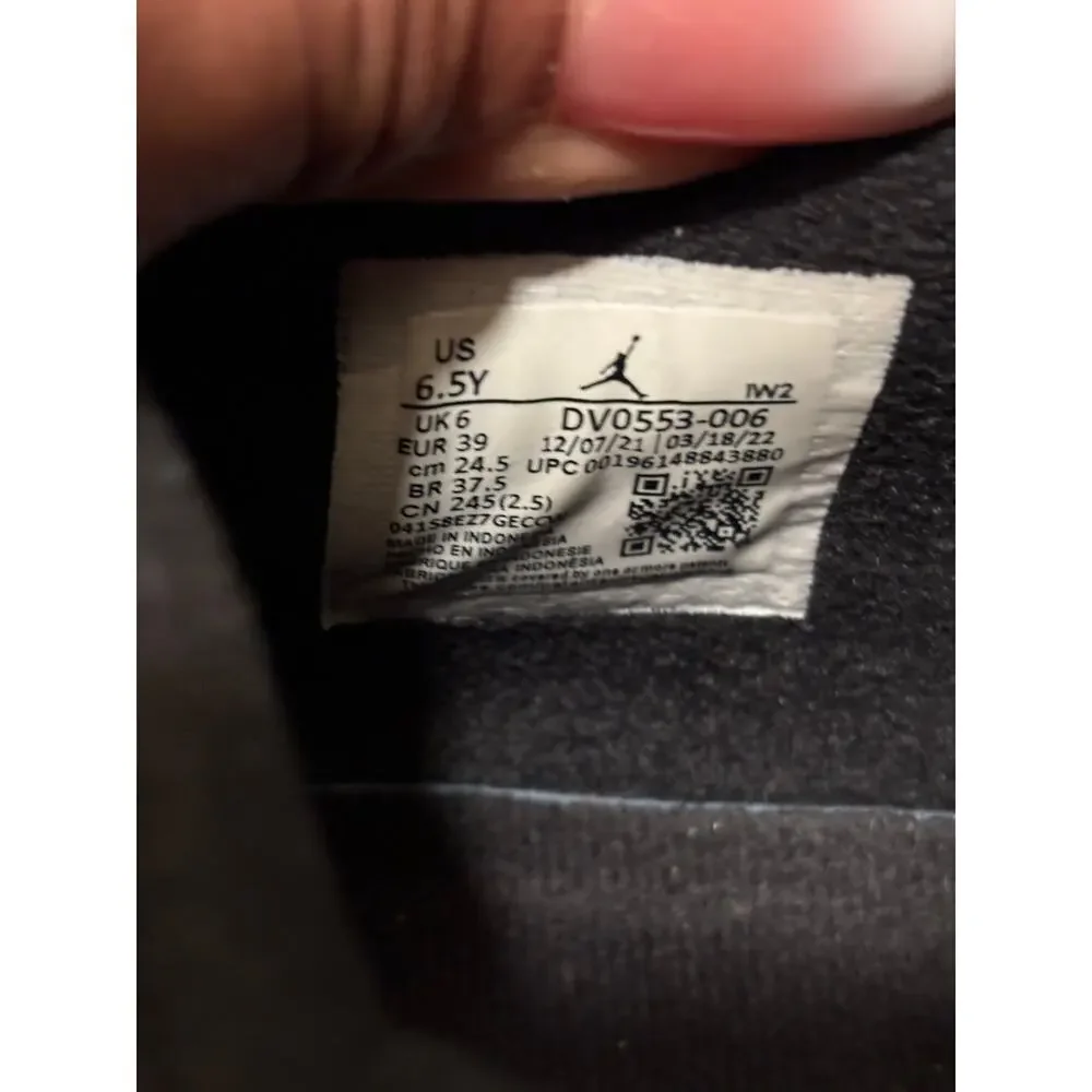 Air Jordan 4 Retro SE GS Black Canvas Sneakers SZ 6.5Y